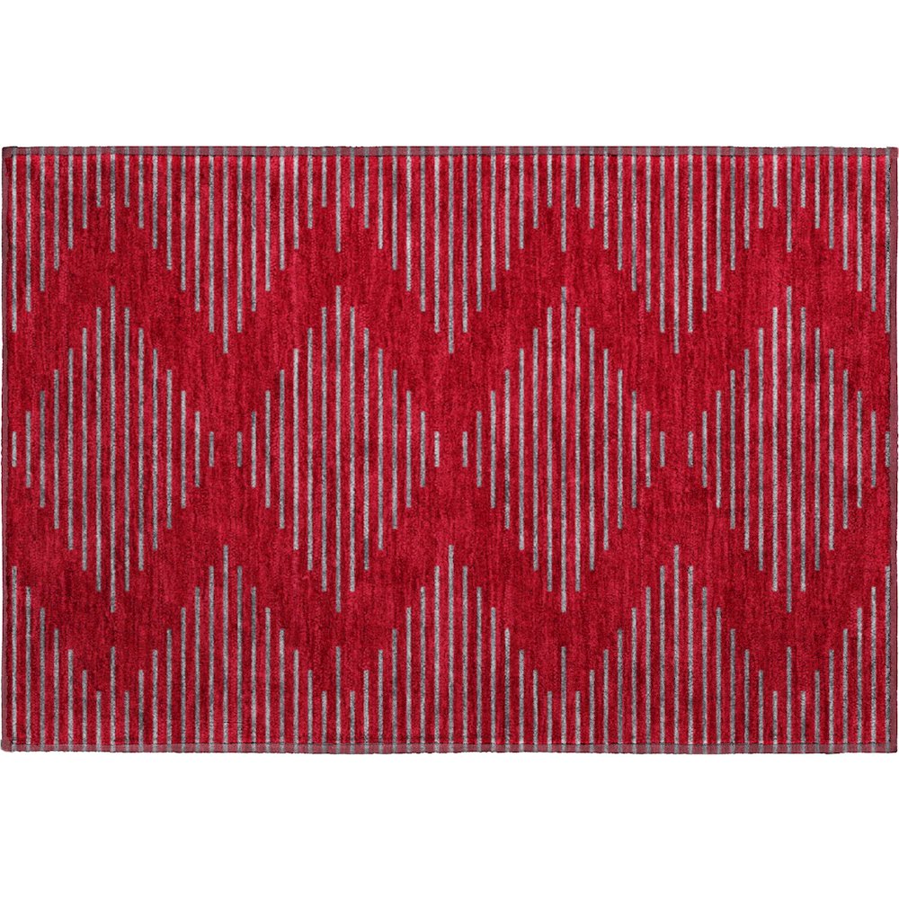 Premium Machine Washable Mayfield AMF1017 Red 1'8" x 2'6" Rug. Picture 1