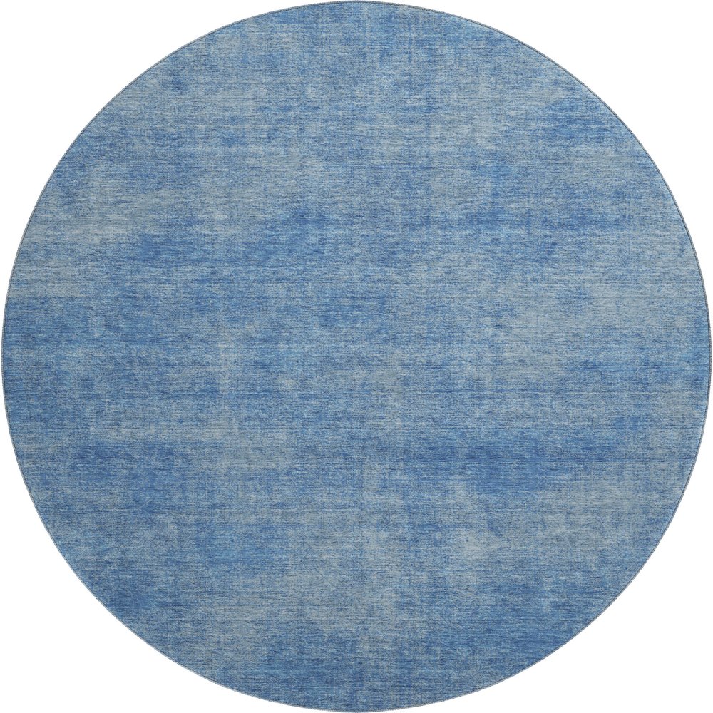 Premium Machine Washable Mayfield AMF1018 Blue 8' x 8' Round Rug. Picture 1