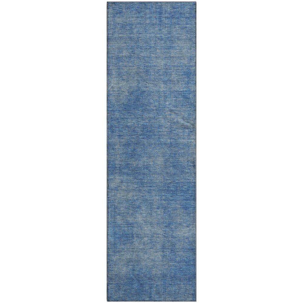 Premium Machine Washable Mayfield AMF1018 Blue 2'3" x 7'6" Runner Rug. Picture 1