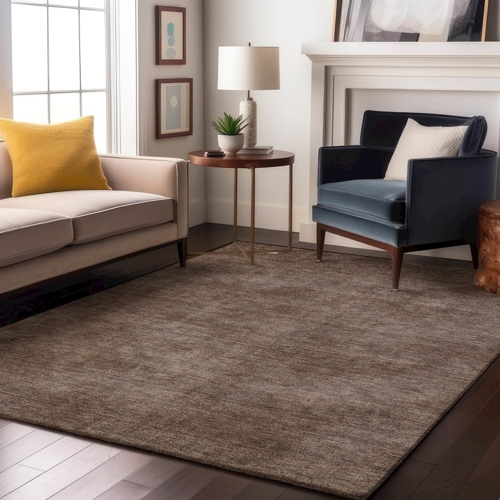 Premium Machine Washable Mayfield AMF1018 Brown 2'6" x 3'10" Rug. Picture 5