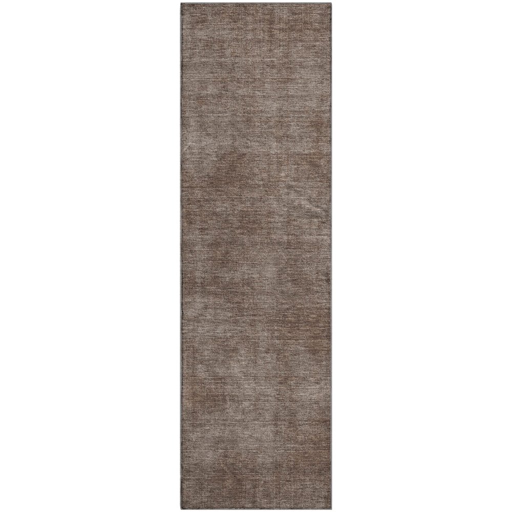 Premium Machine Washable Mayfield AMF1018 Brown 2'3" x 7'6" Runner Rug. Picture 1