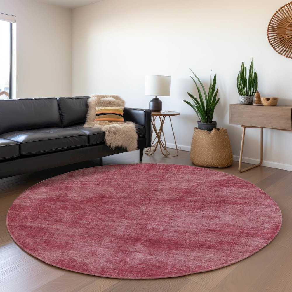 Premium Machine Washable Mayfield AMF1018 Garnet 8' x 8' Round Rug. Picture 5