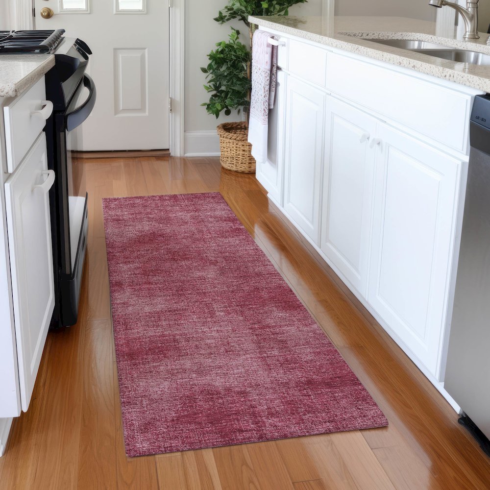 Premium Machine Washable Mayfield AMF1018 Garnet 2'3" x 7'6" Runner Rug. Picture 5
