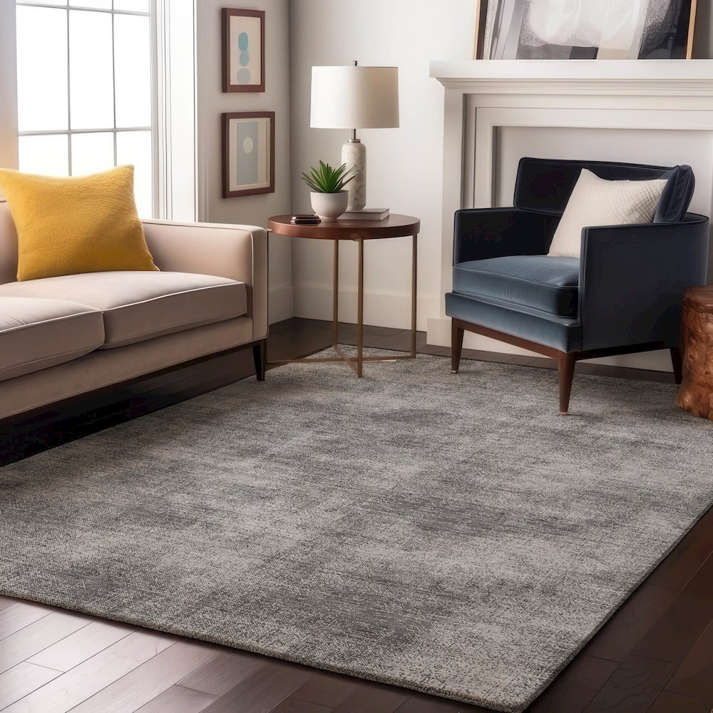 Premium Machine Washable Mayfield AMF1018 Gray 2'6" x 3'10" Rug. Picture 5