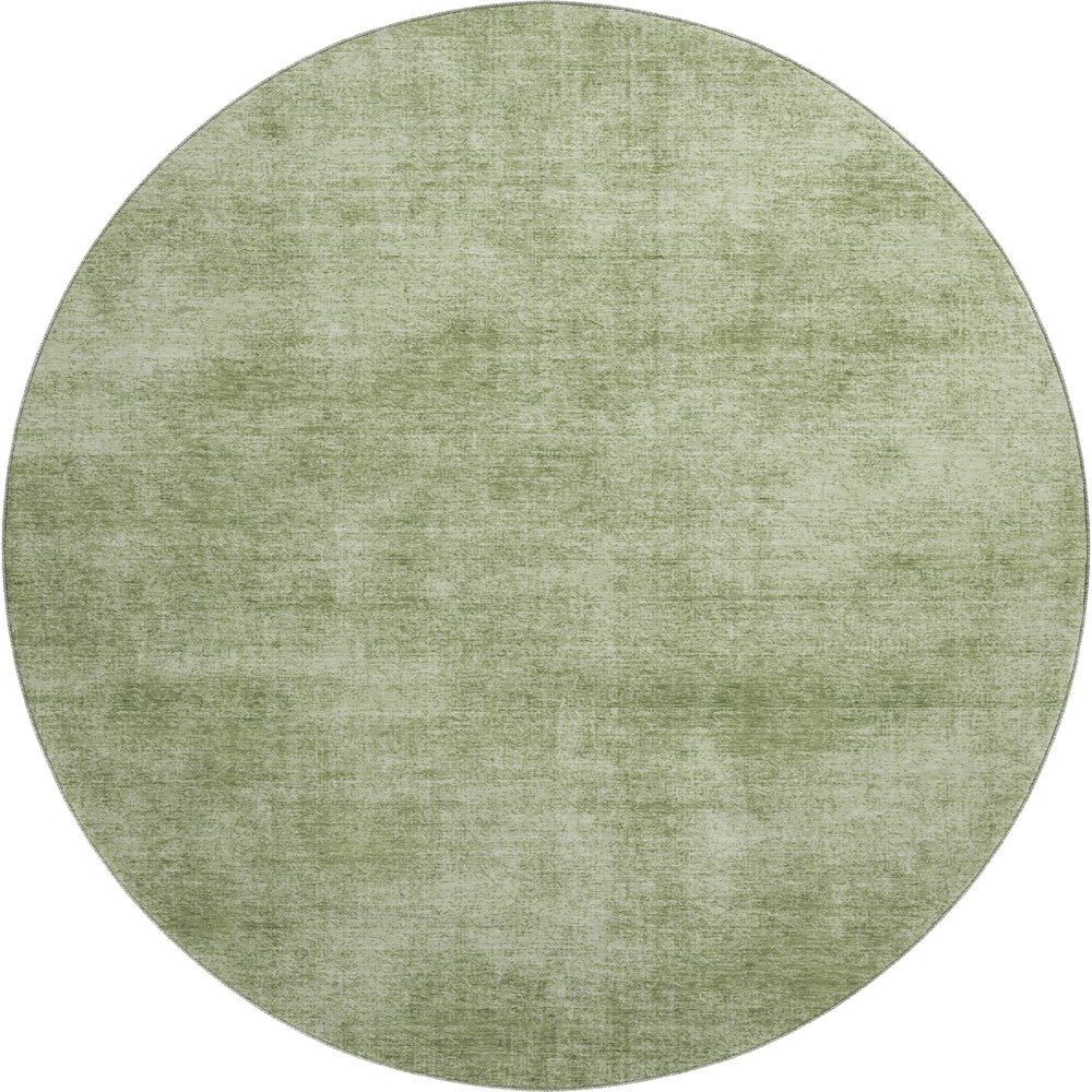 Premium Machine Washable Mayfield AMF1018 Green 8' x 8' Round Rug. Picture 1