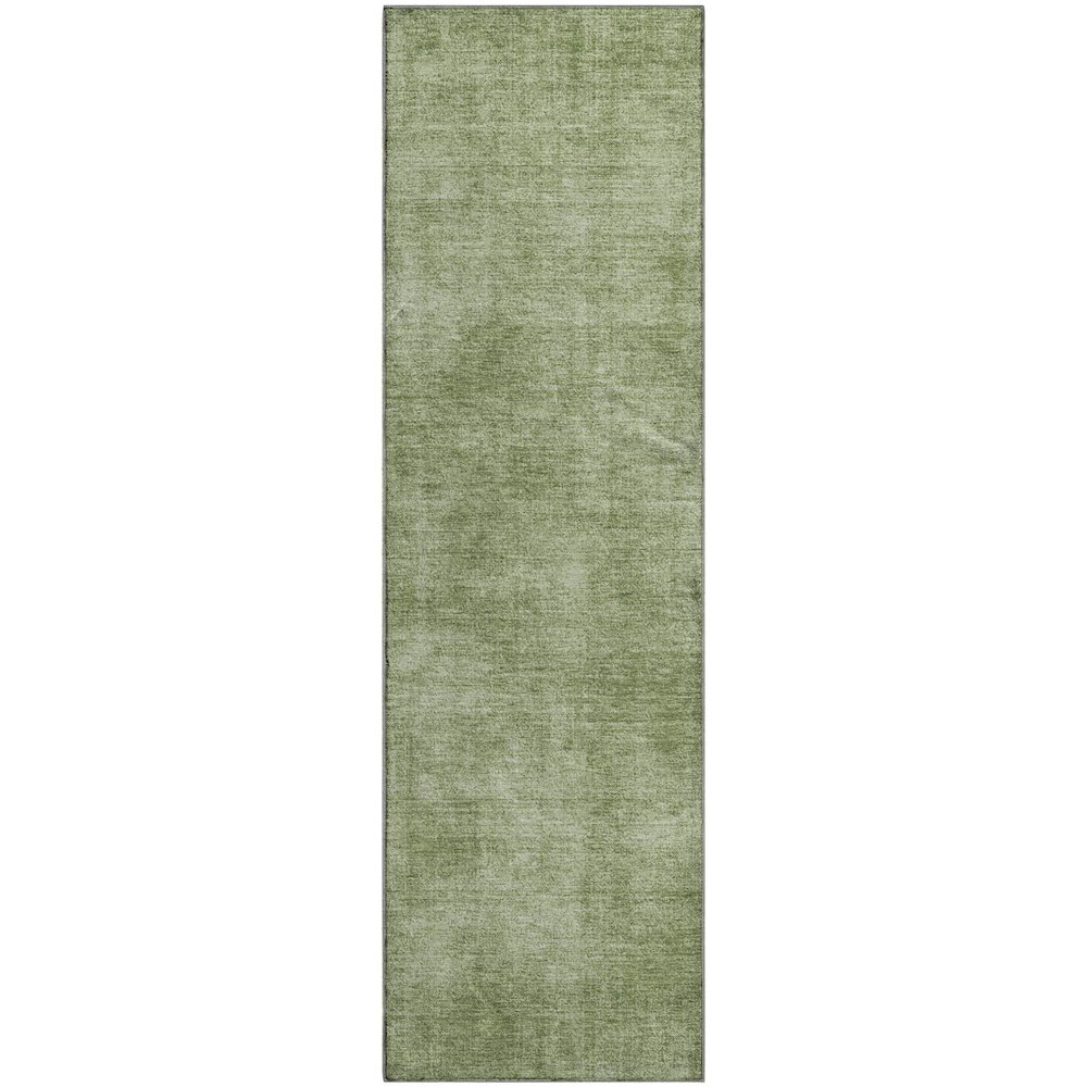 Premium Machine Washable Mayfield AMF1018 Green 2'3" x 7'6" Runner Rug. Picture 1