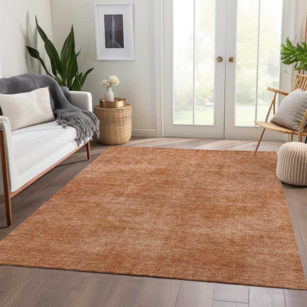 Premium Machine Washable Mayfield AMF1018 Paprika 2'6" x 3'10" Rug. Picture 6