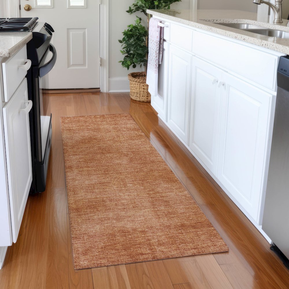 Premium Machine Washable Mayfield AMF1018 Paprika 2'3" x 7'6" Runner Rug. Picture 5