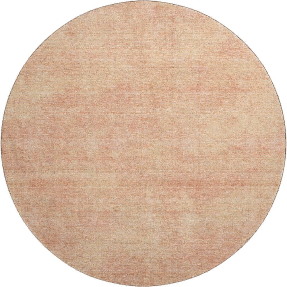 Premium Machine Washable Mayfield AMF1018 Peach 8' x 8' Round Rug. Picture 1