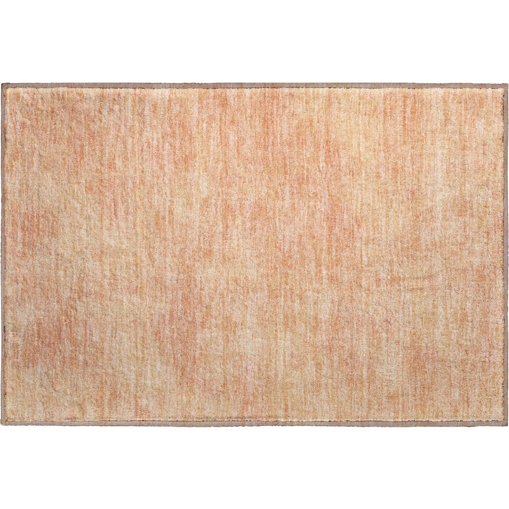 Premium Machine Washable Mayfield AMF1018 Peach 1'8" x 2'6" Rug. Picture 1
