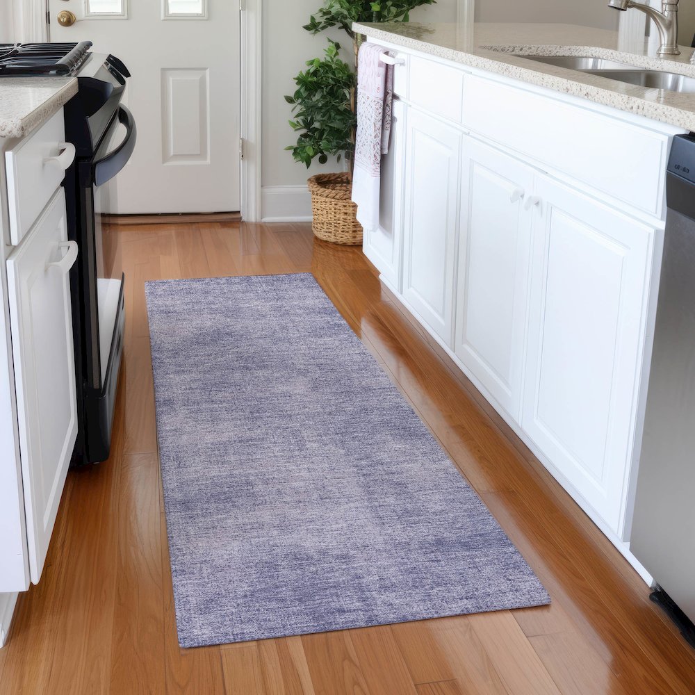 Premium Machine Washable Mayfield AMF1018 Purple 2'3" x 7'6" Runner Rug. Picture 5