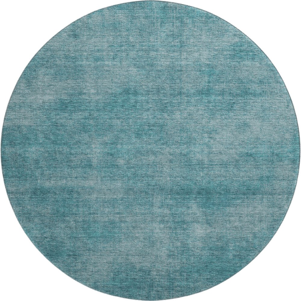 Premium Machine Washable Mayfield AMF1018 Teal 8' x 8' Round Rug. Picture 1