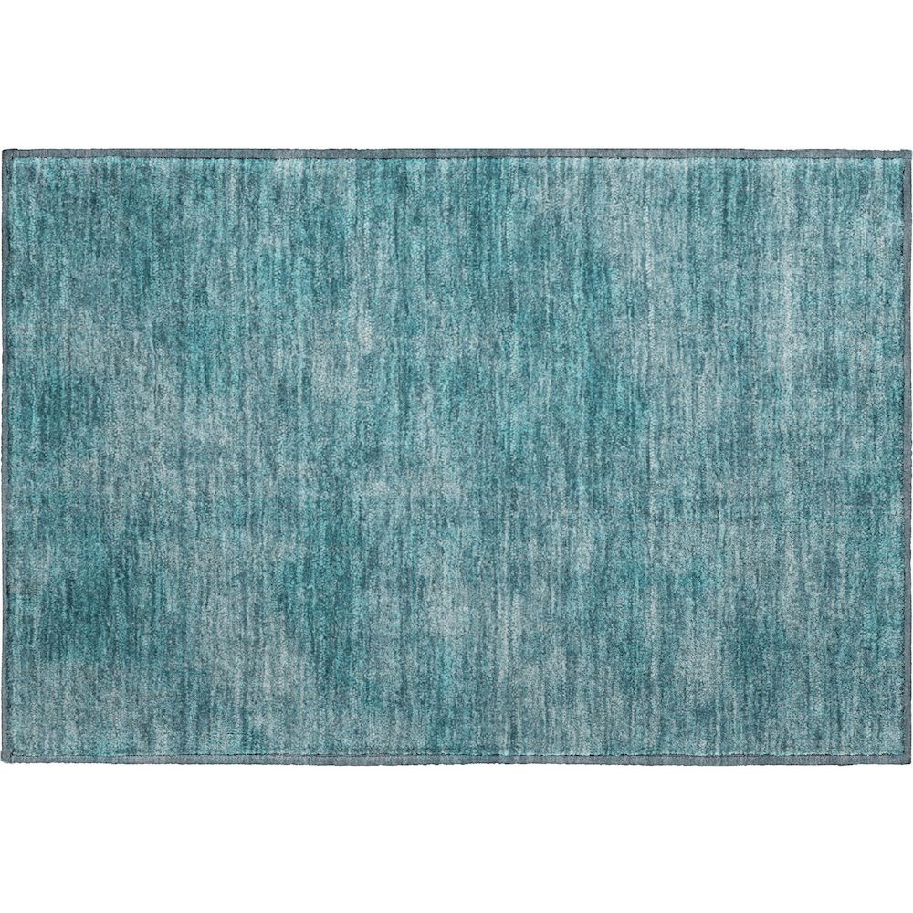 Premium Machine Washable Mayfield AMF1018 Teal 1'8" x 2'6" Rug. Picture 1