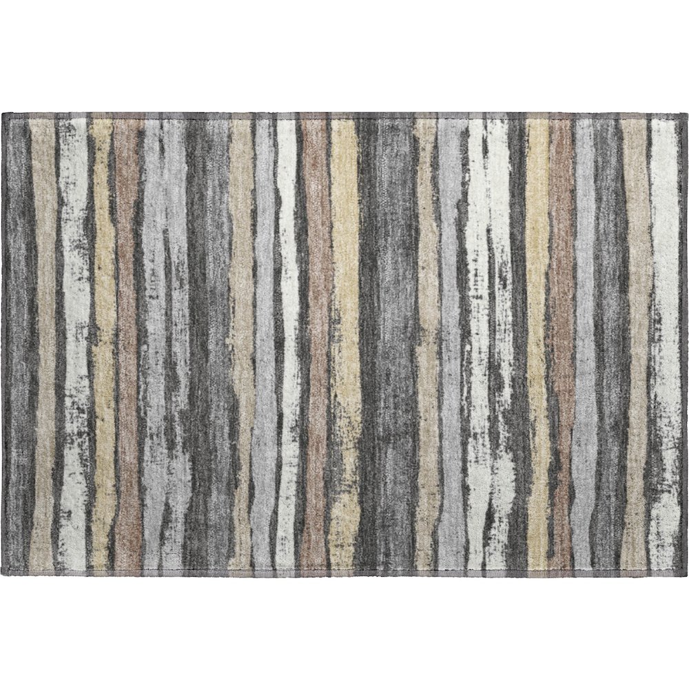 Premium Machine Washable Mayfield AMF1019 Charcoal 1'8" x 2'6" Rug. Picture 1