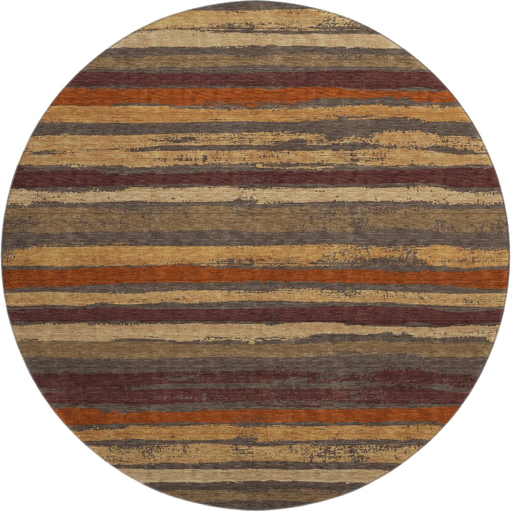 Premium Machine Washable Mayfield AMF1019 Chocolate 8' x 8' Round Rug. Picture 1