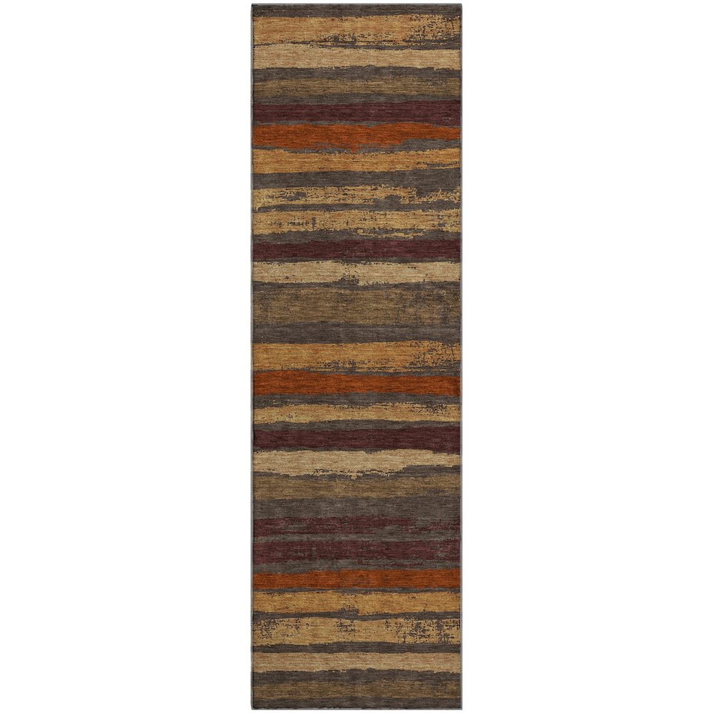 Premium Machine Washable Mayfield AMF1019 Chocolate 2'3" x 7'6" Runner Rug. Picture 1