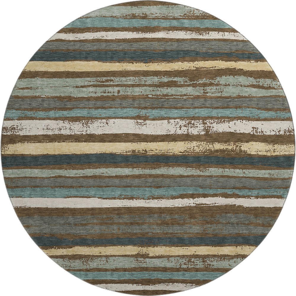 Premium Machine Washable Mayfield AMF1019 Fudge 8' x 8' Round Rug. Picture 1