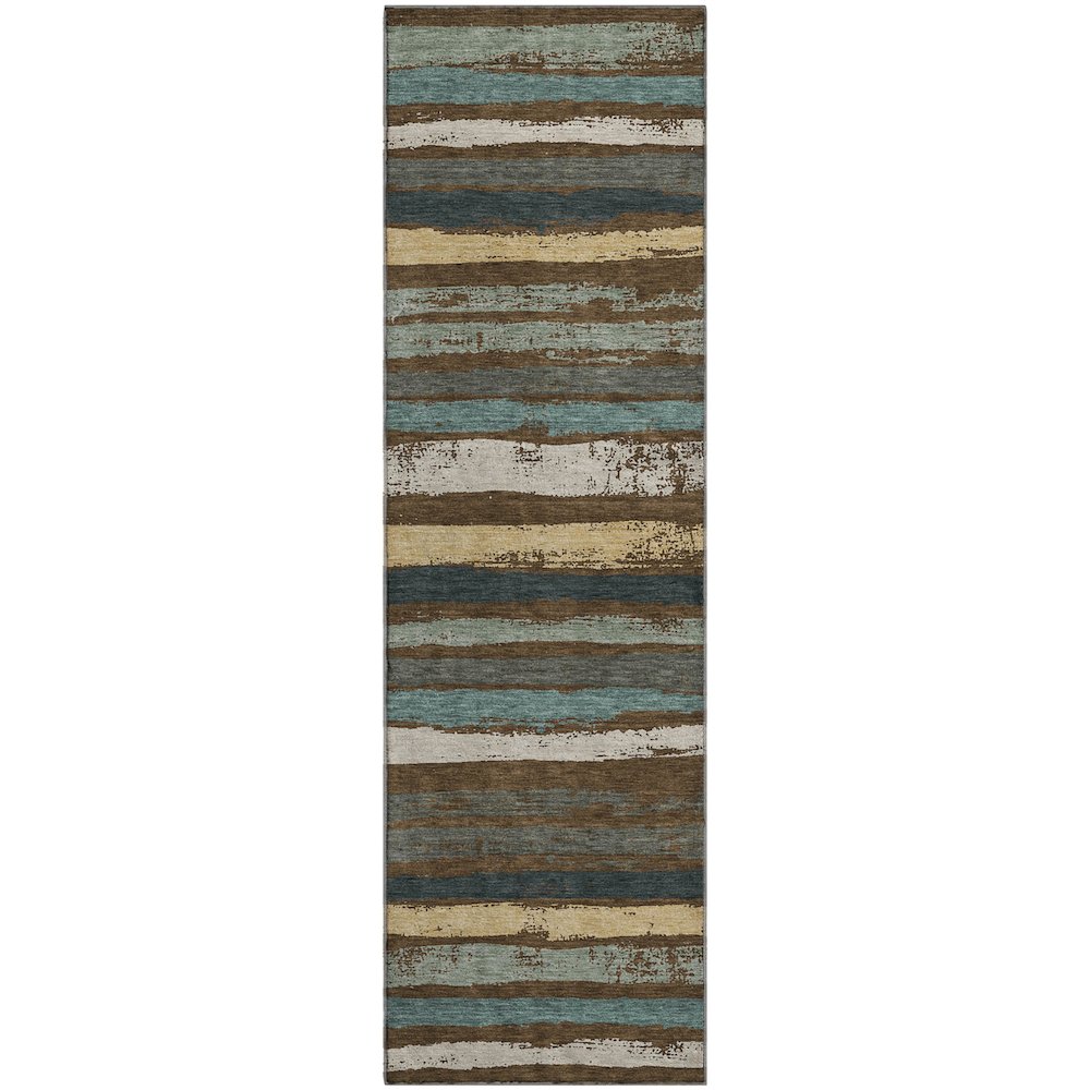 Premium Machine Washable Mayfield AMF1019 Fudge 2'3" x 7'6" Runner Rug. Picture 1