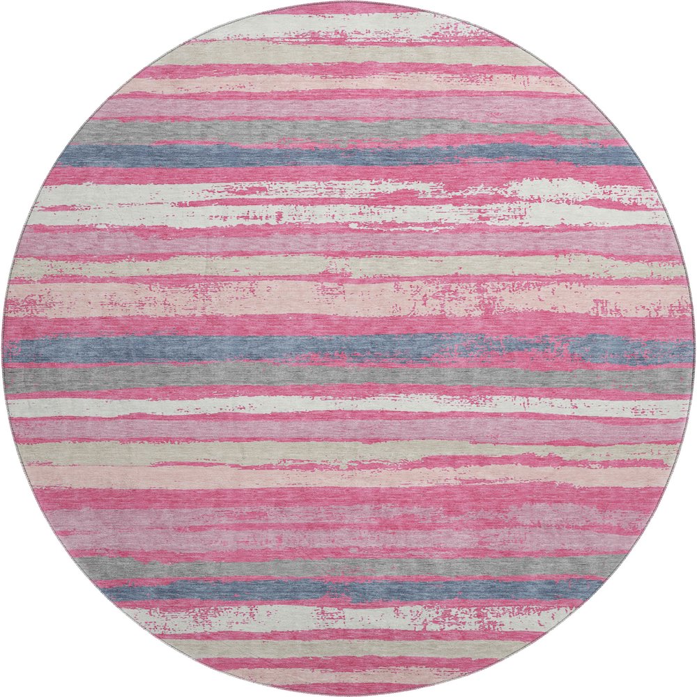 Premium Machine Washable Mayfield AMF1019 Pink 8' x 8' Round Rug. Picture 1