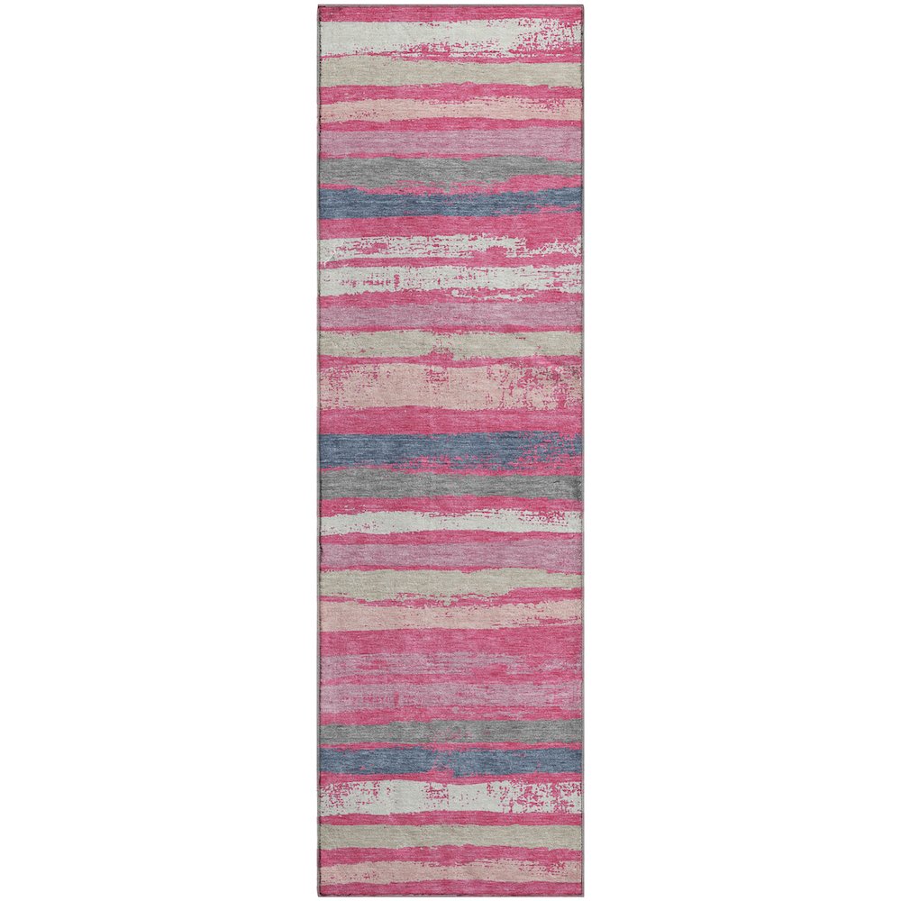 Premium Machine Washable Mayfield AMF1019 Pink 2'3" x 7'6" Runner Rug. Picture 1