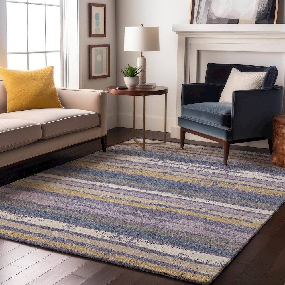 Premium Machine Washable Mayfield AMF1019 Purple 2'6" x 3'10" Rug. Picture 5