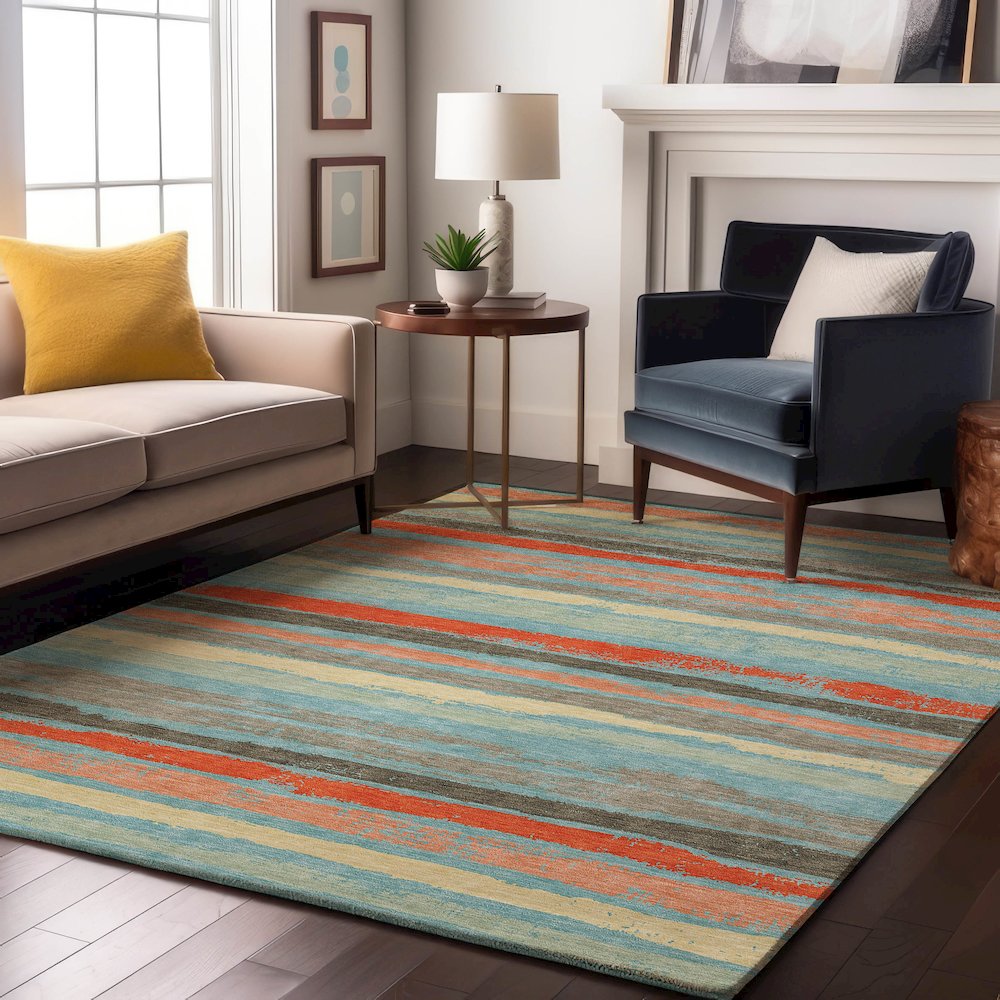 Premium Machine Washable Mayfield AMF1019 Sky 2'6" x 3'10" Rug. Picture 5