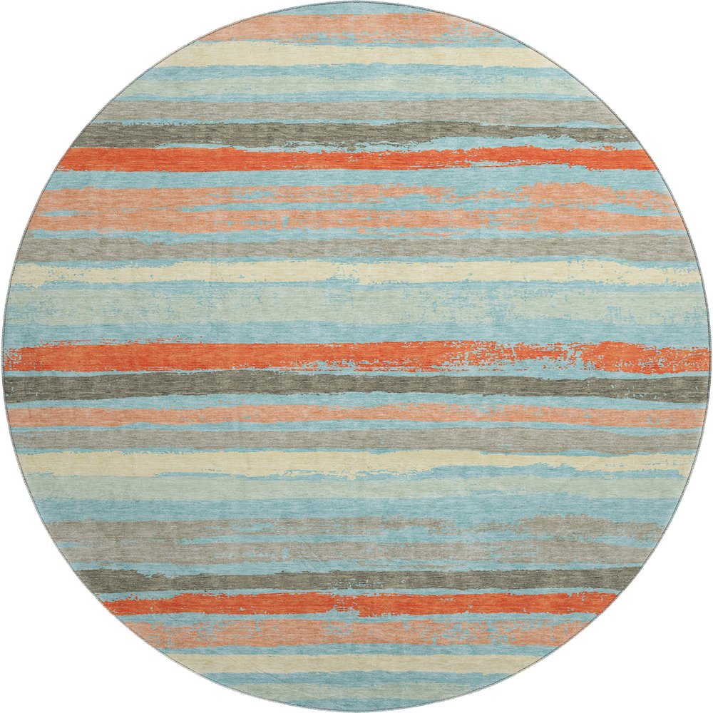 Premium Machine Washable Mayfield AMF1019 Sky 8' x 8' Round Rug. Picture 1