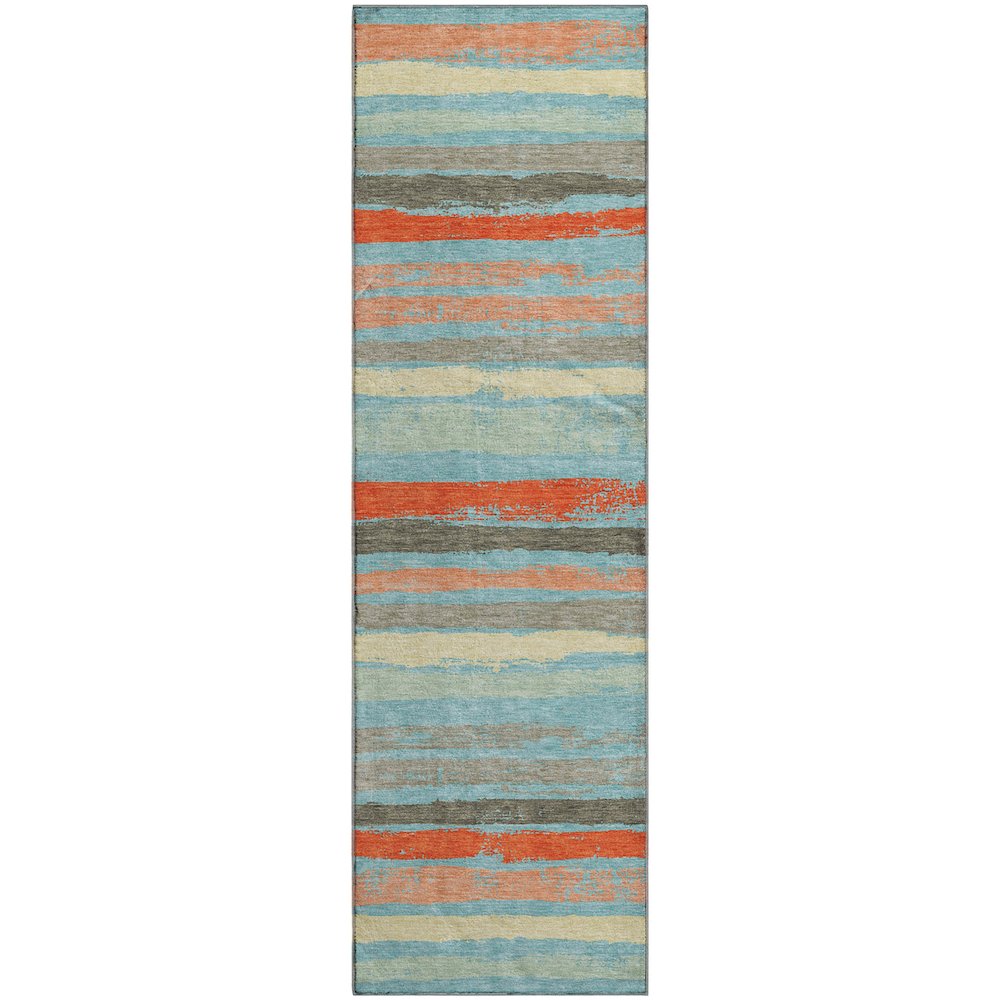 Premium Machine Washable Mayfield AMF1019 Sky 2'3" x 7'6" Runner Rug. Picture 1