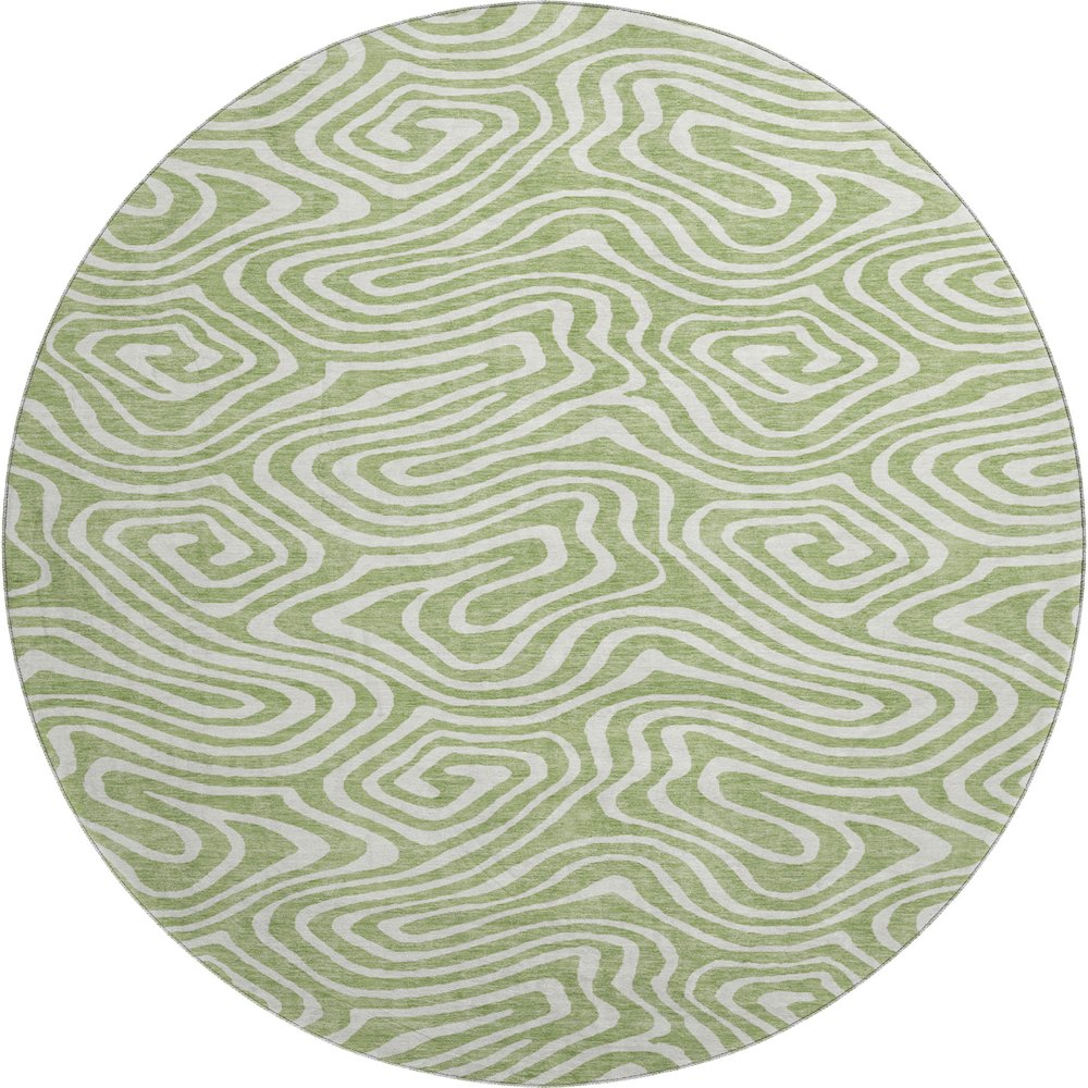 Premium Machine Washable Mayfield AMF1020 Aloe 8' x 8' Round Rug. Picture 1