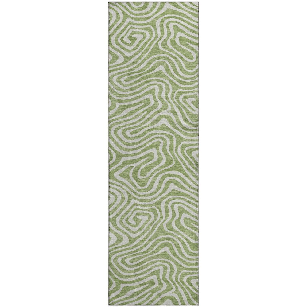 Premium Machine Washable Mayfield AMF1020 Aloe 2'3" x 7'6" Runner Rug. Picture 1