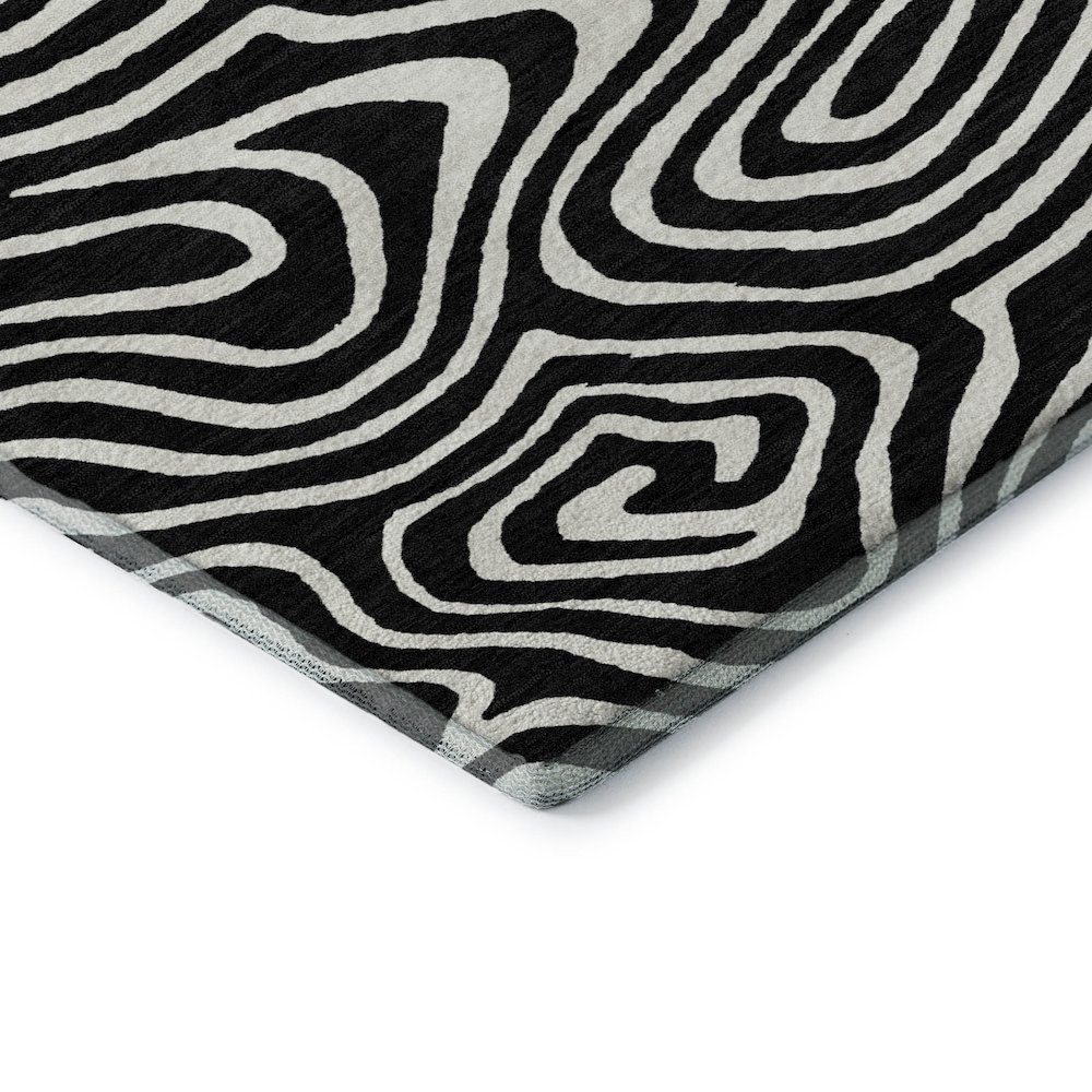 Premium Machine Washable Mayfield AMF1020 Black 1'8" x 2'6" Rug. Picture 3