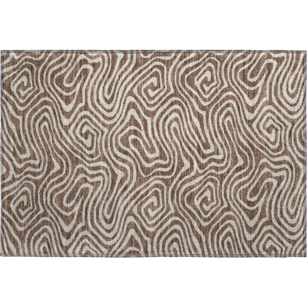 Premium Machine Washable Mayfield AMF1020 Brown 1'8" x 2'6" Rug. Picture 1