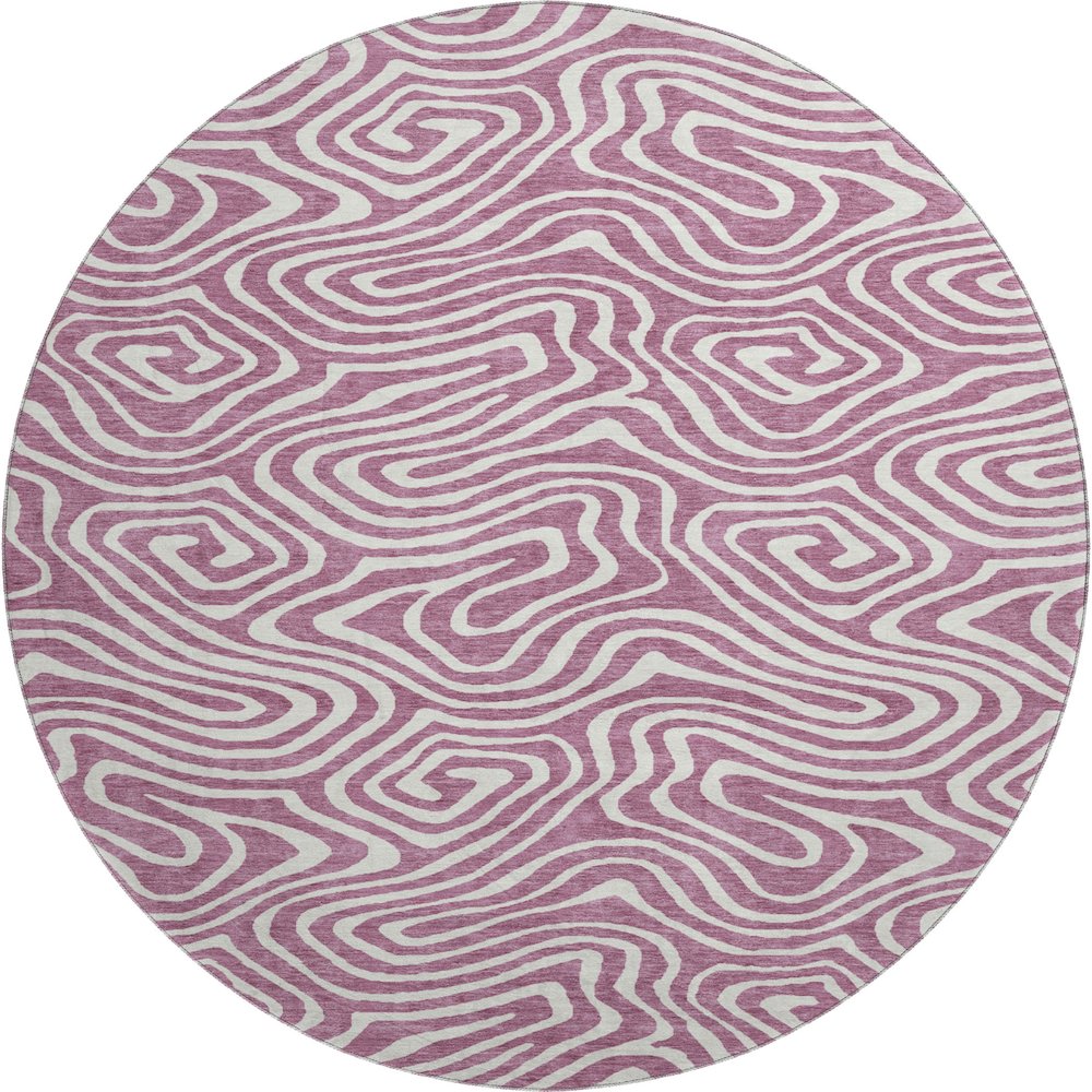 Premium Machine Washable Mayfield AMF1020 Plum 8' x 8' Round Rug. Picture 1
