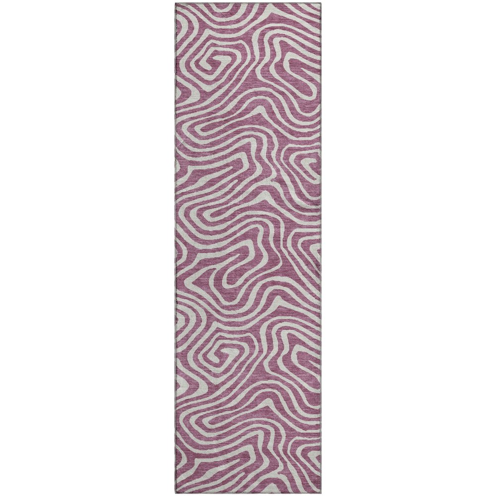 Premium Machine Washable Mayfield AMF1020 Plum 2'3" x 7'6" Runner Rug. Picture 1