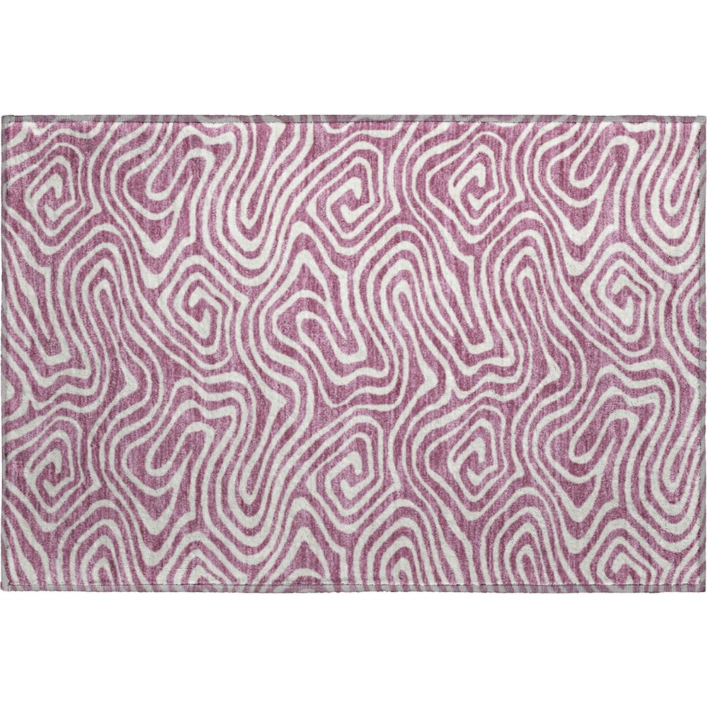 Premium Machine Washable Mayfield AMF1020 Plum 1'8" x 2'6" Rug. Picture 1