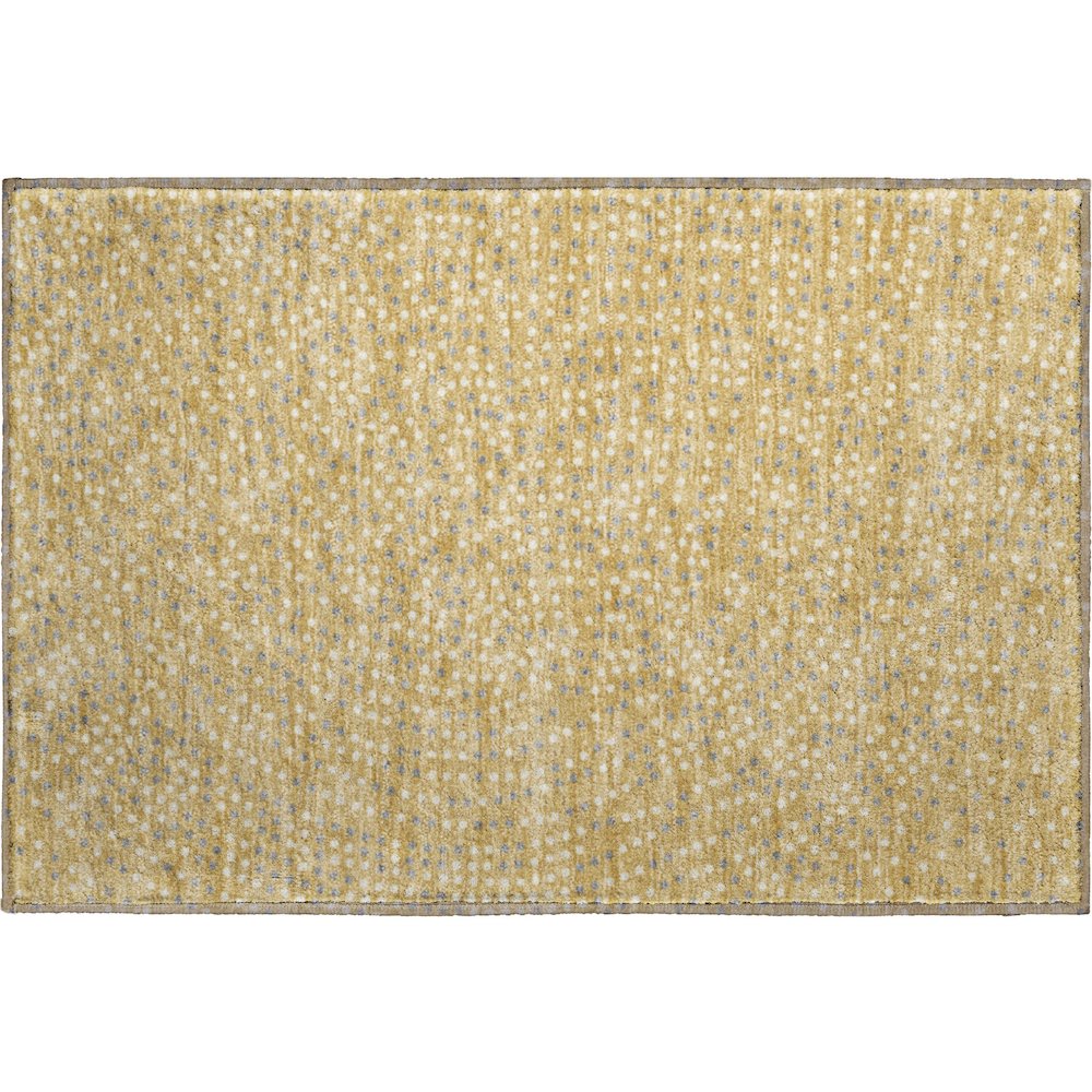 Premium Machine Washable Mayfield AMF1021 Gold 1'8" x 2'6" Rug. Picture 1