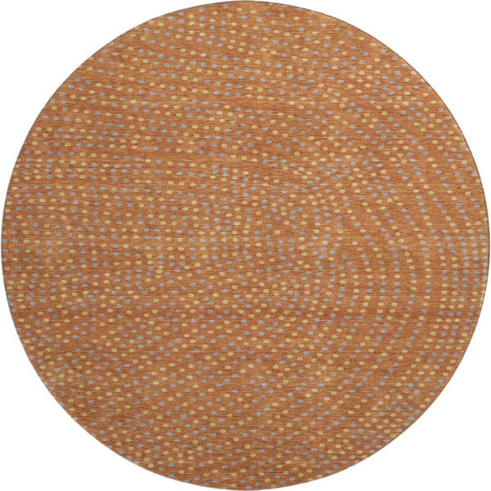 Premium Machine Washable Mayfield AMF1021 Paprika 8' x 8' Round Rug. Picture 1