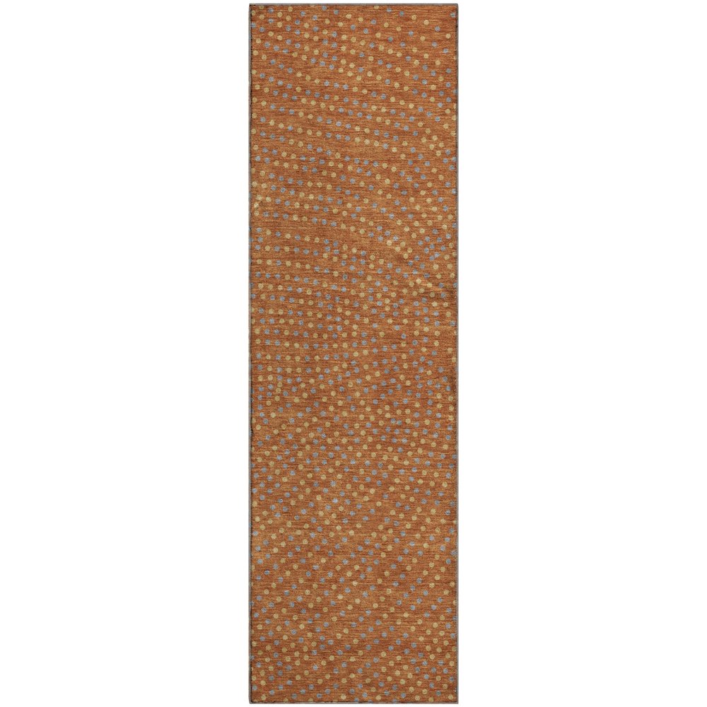 Premium Machine Washable Mayfield AMF1021 Paprika 2'3" x 7'6" Runner Rug. Picture 1