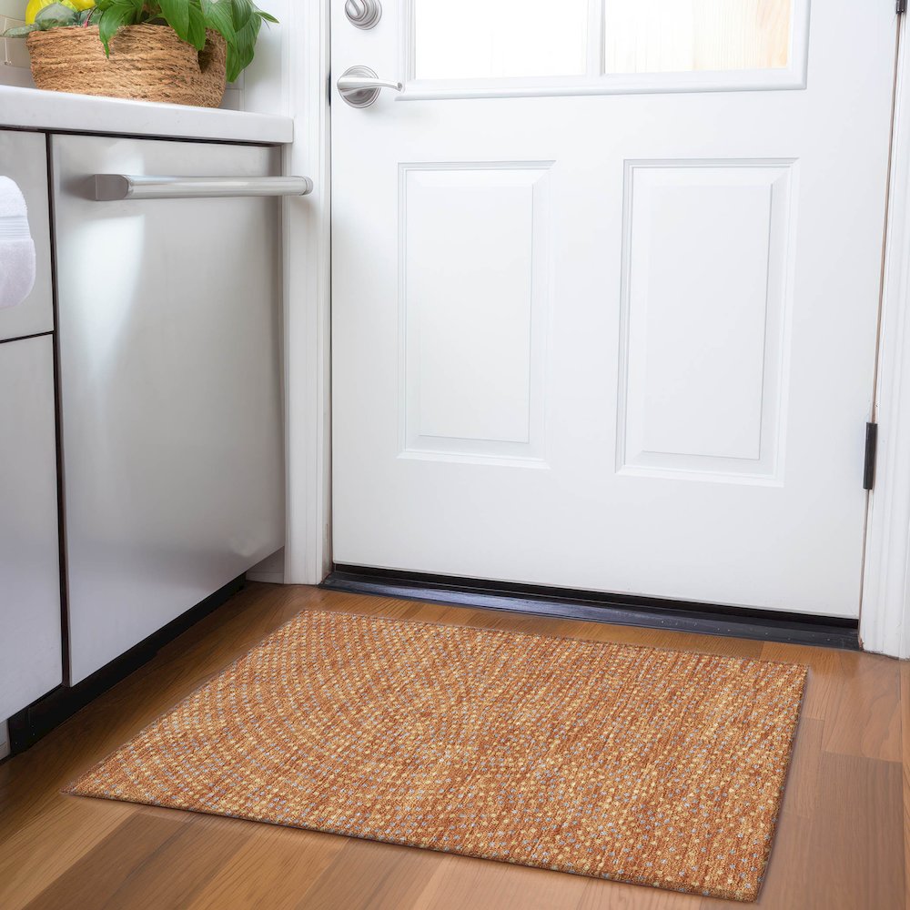 Premium Machine Washable Mayfield AMF1021 Paprika 1'8" x 2'6" Rug. Picture 5