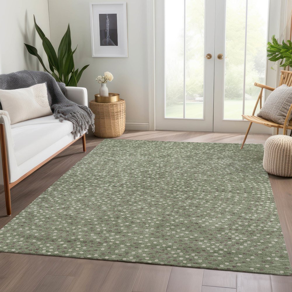 Premium Machine Washable Mayfield AMF1021 Sage 2'6" x 3'10" Rug. Picture 6