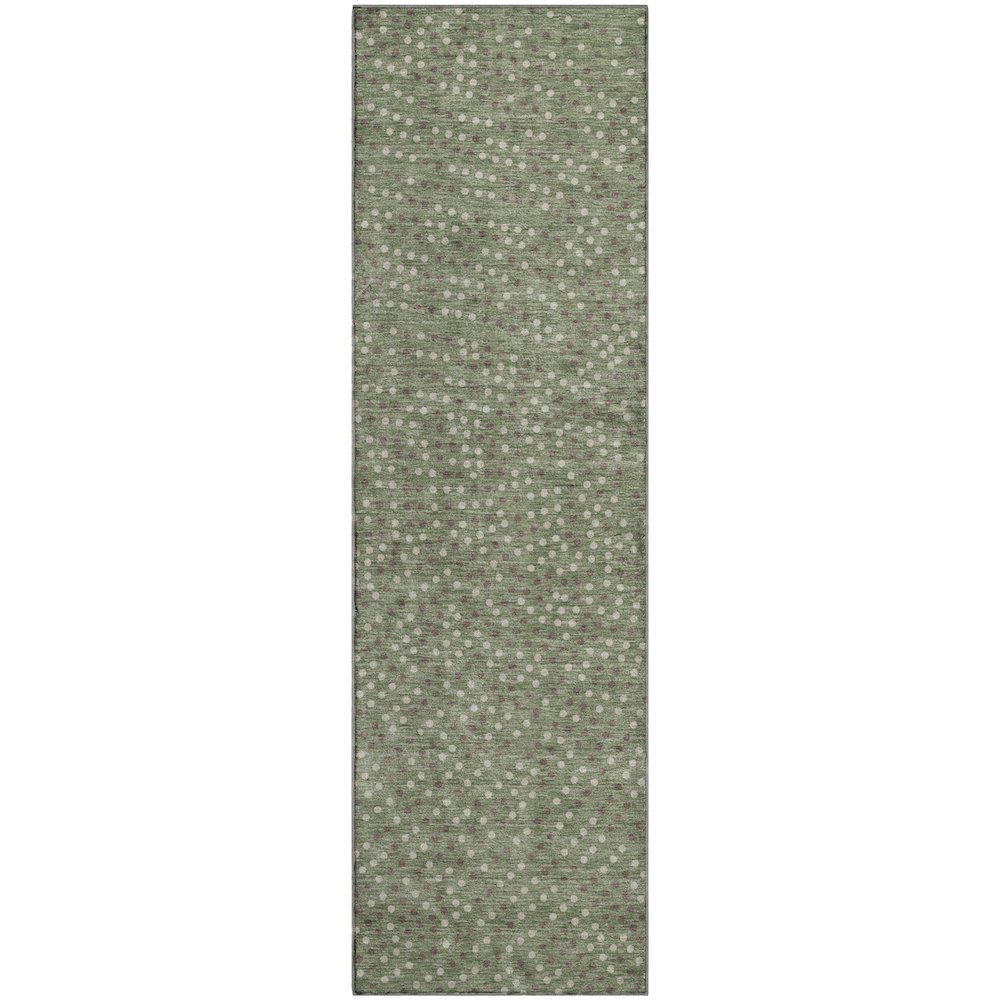 Premium Machine Washable Mayfield AMF1021 Sage 2'3" x 7'6" Runner Rug. Picture 1