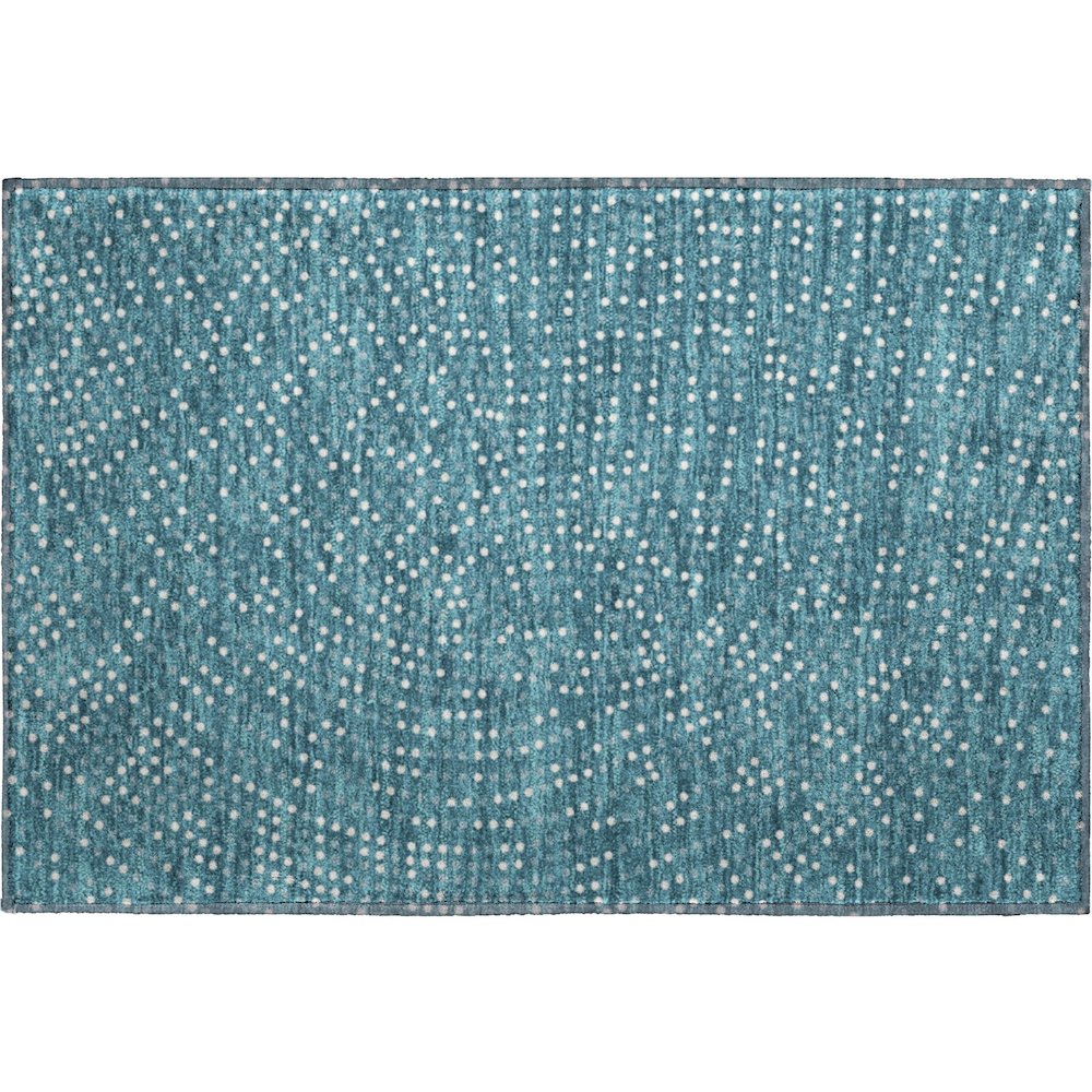 Premium Machine Washable Mayfield AMF1021 Teal 1'8" x 2'6" Rug. Picture 1
