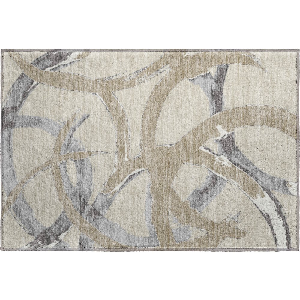 Premium Machine Washable Mayfield AMF1022 Beige 1'8" x 2'6" Rug. Picture 1