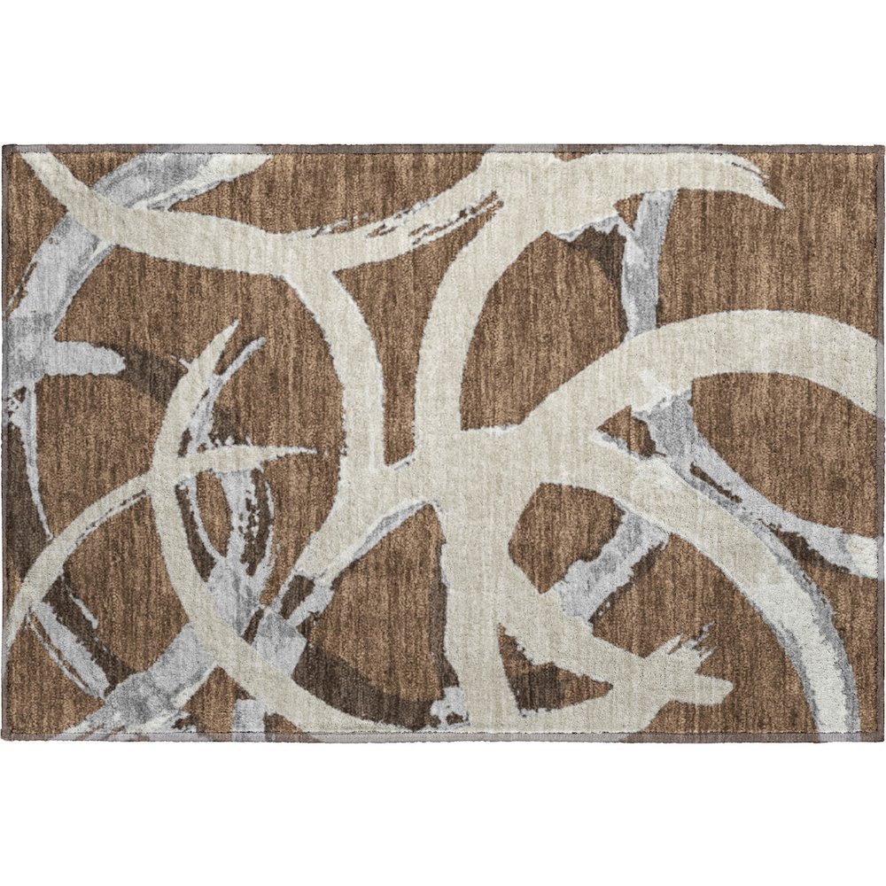Premium Machine Washable Mayfield AMF1022 Brown 1'8" x 2'6" Rug. Picture 1