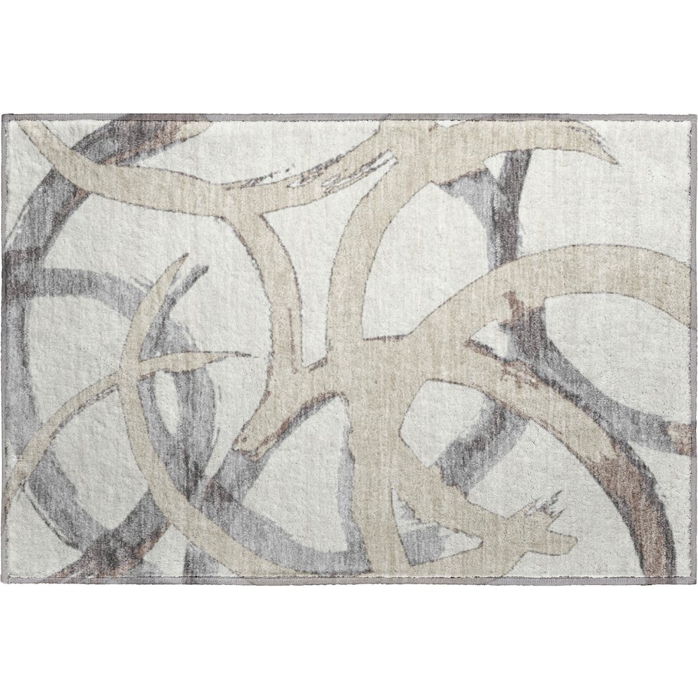 Premium Machine Washable Mayfield AMF1022 Ivory 1'8" x 2'6" Rug. Picture 1