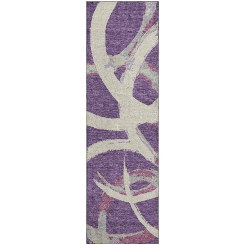 Premium Machine Washable Mayfield AMF1022 Purple 2'3" x 7'6" Runner Rug. Picture 1