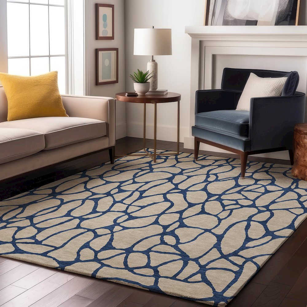 Premium Machine Washable Mayfield AMF1023 Beige 2'6" x 3'10" Rug. Picture 5