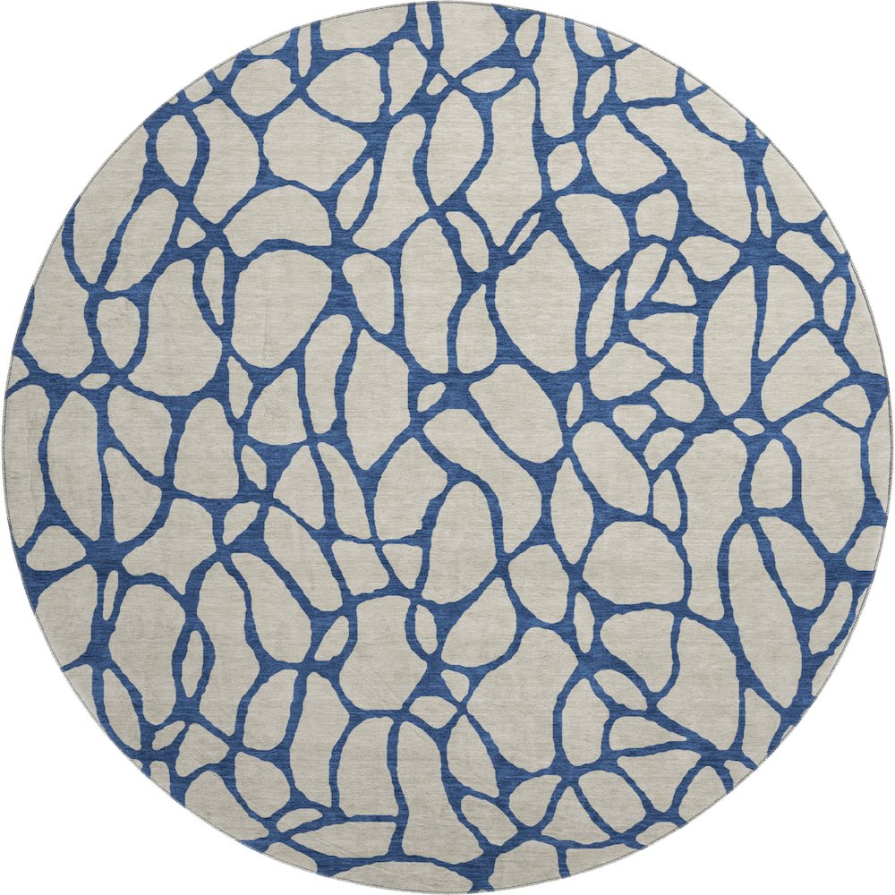 Premium Machine Washable Mayfield AMF1023 Beige 8' x 8' Round Rug. Picture 1