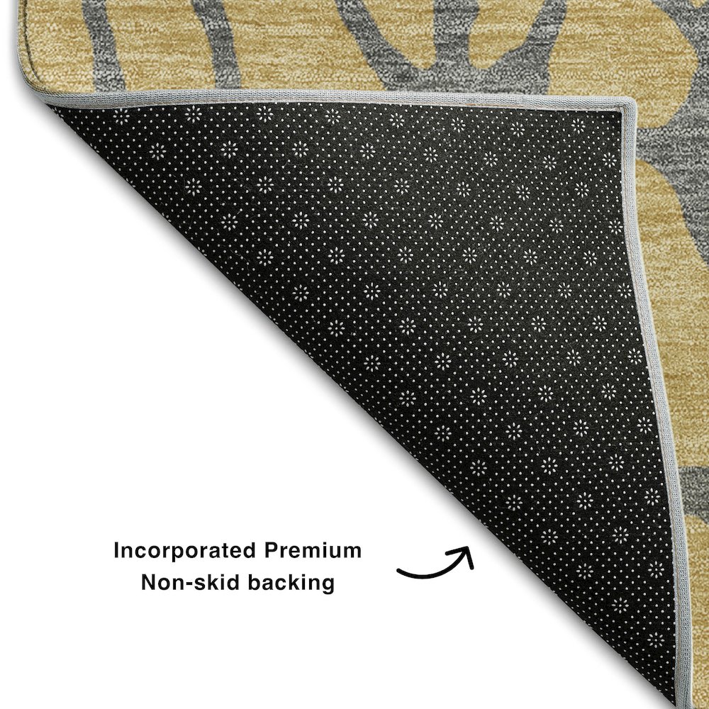 Premium Machine Washable Mayfield AMF1023 Gold 1'8" x 2'6" Rug. Picture 2