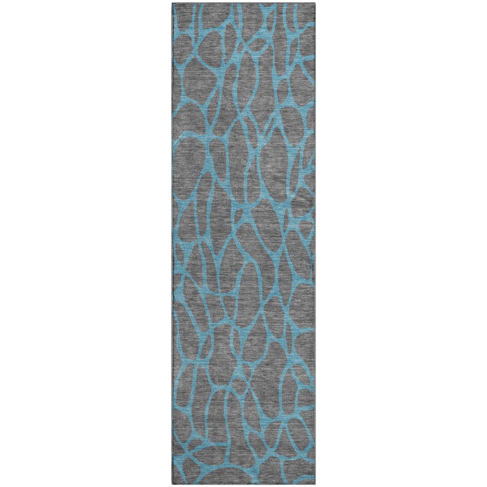 Premium Machine Washable Mayfield AMF1023 Gray 2'3" x 7'6" Runner Rug. Picture 1